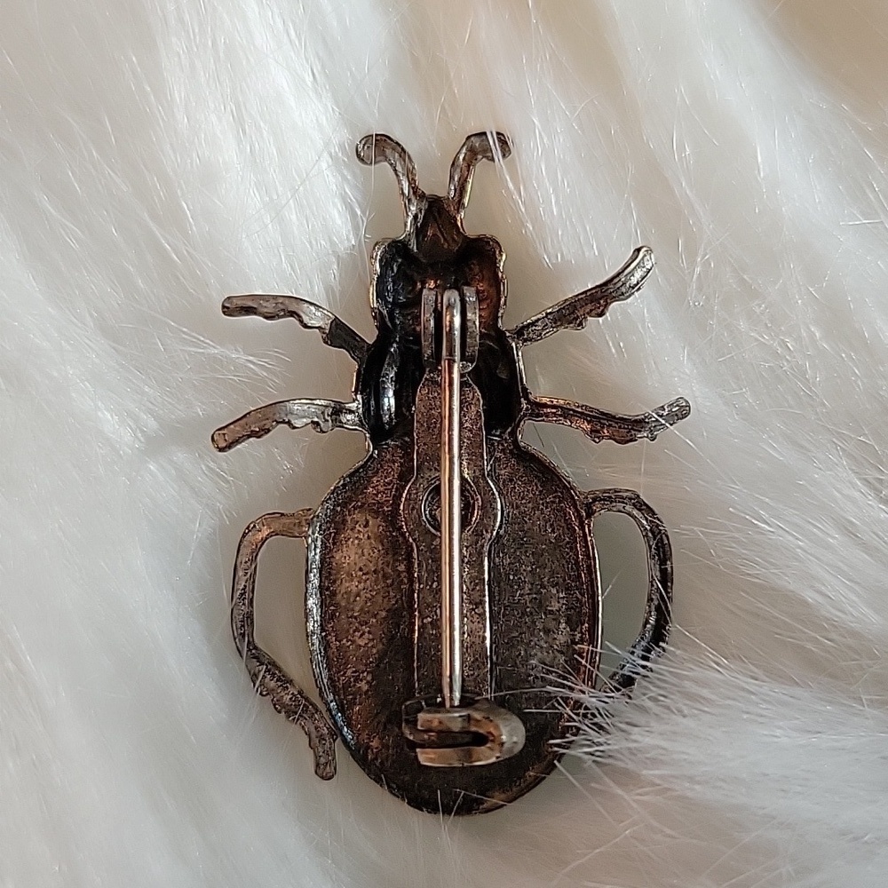 Small VINTAGE silver beetle with a turquise stone pin. - Picture 2 of 3